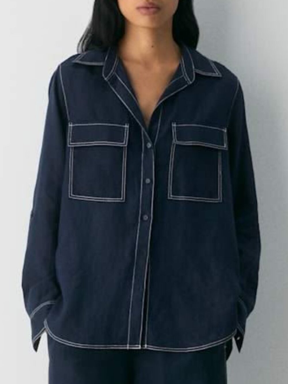 NWT Aritzia Babaton Utility Linen Shirt